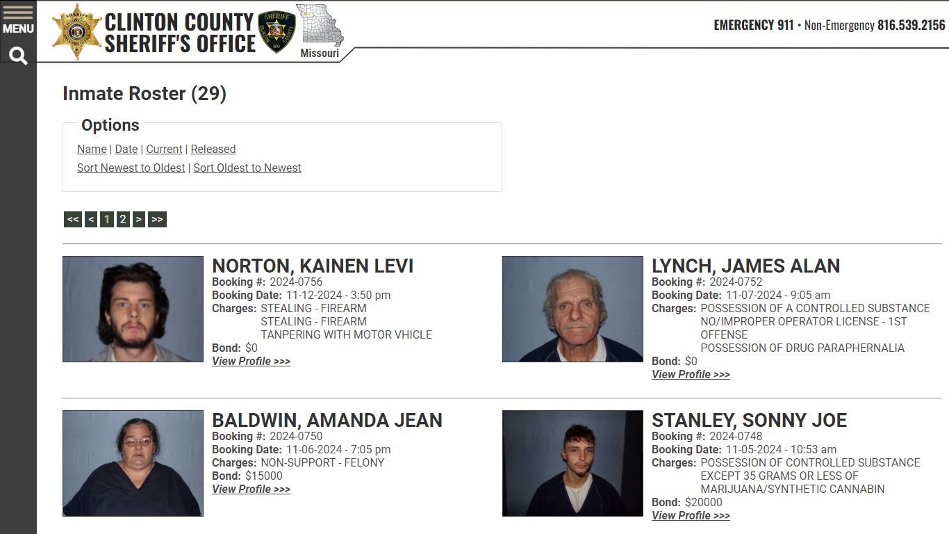 Inmate Roster - Current Inmates Booking Date Descending - Clinton ...